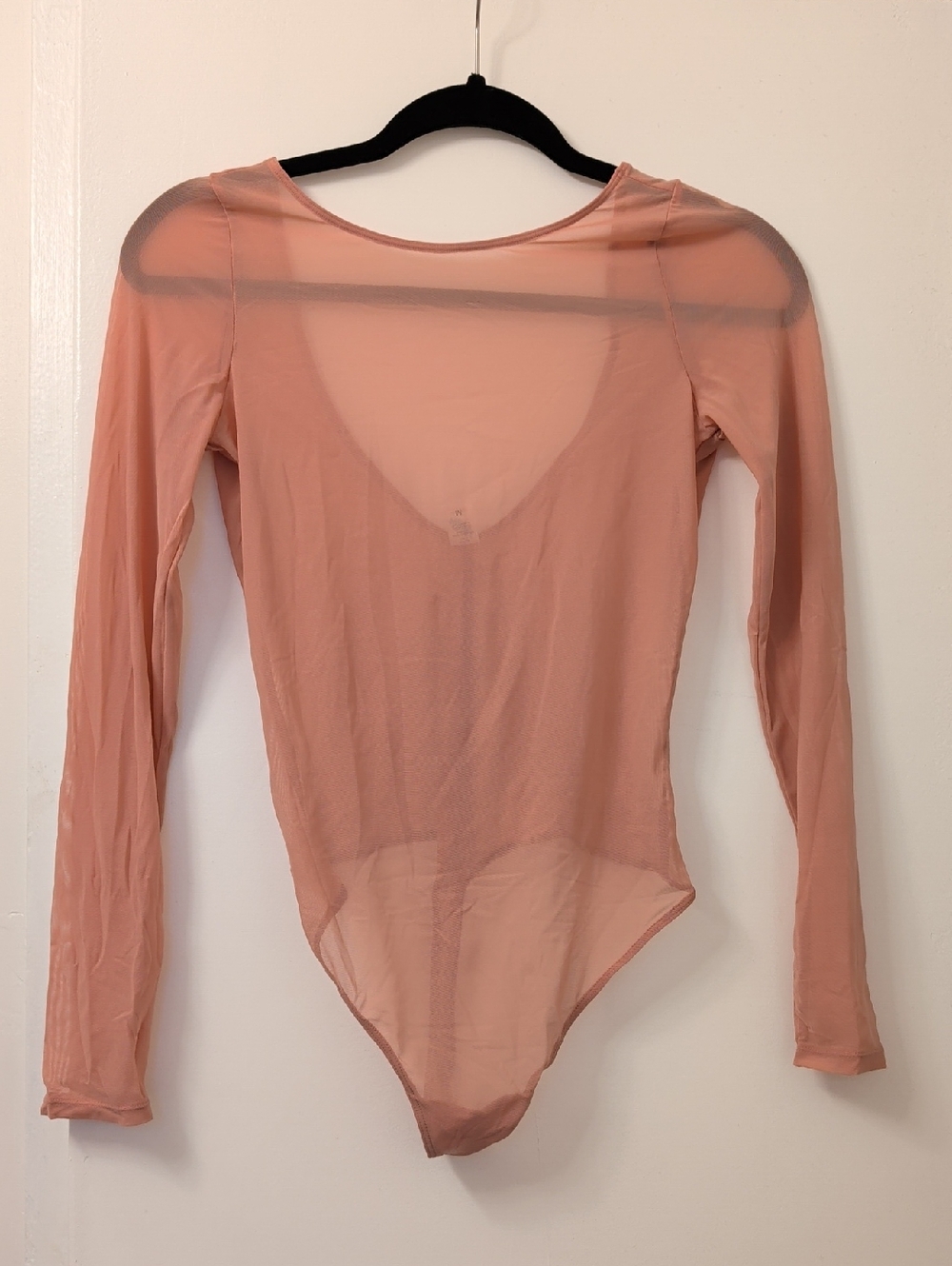 Parade Pink Sheer Mesh Low Back Thong Bodysuit Size M